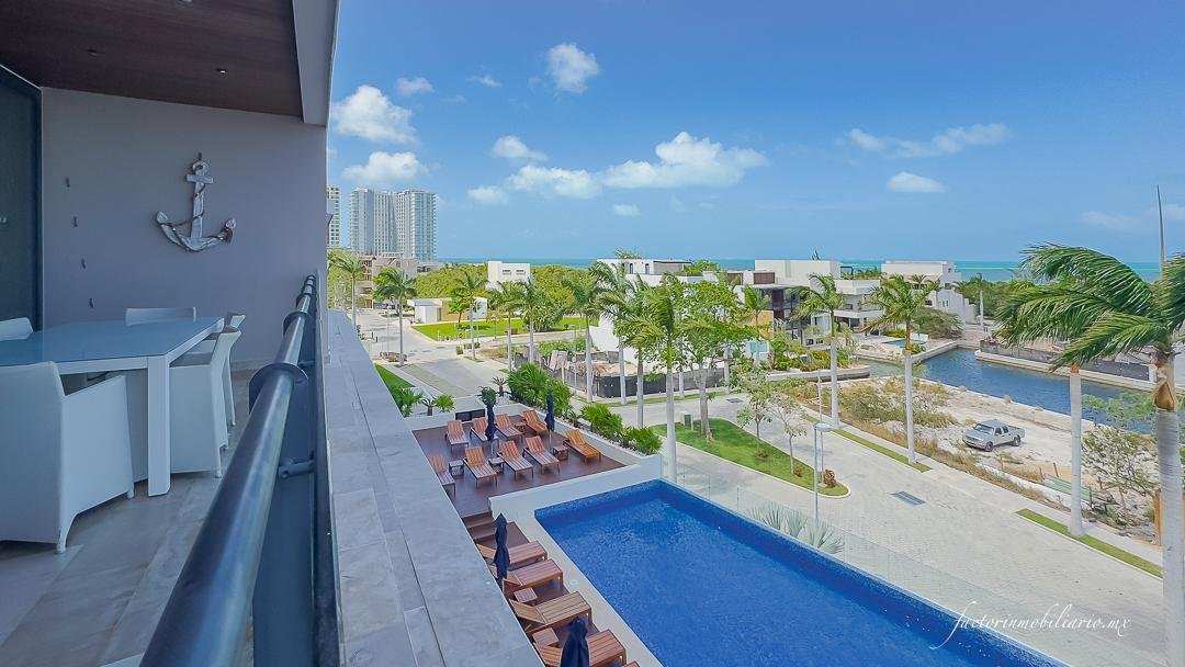 Departamento Allure Puerto Cancún de 3 Recámaras en Venta Amueblado