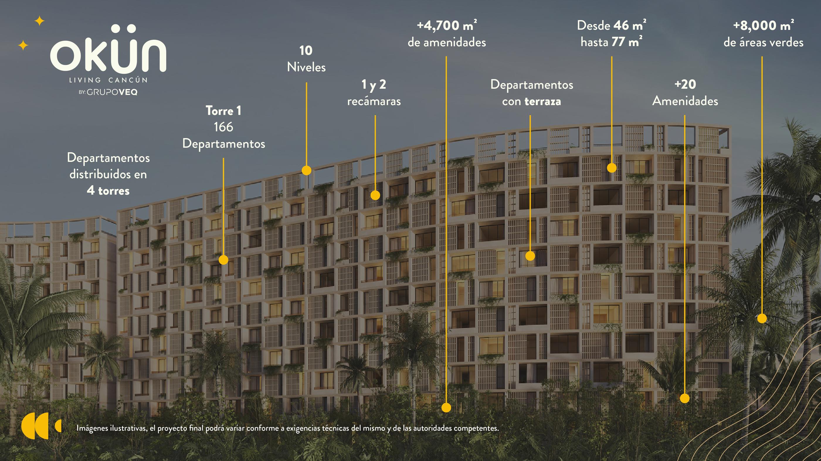 Okün Living Cancún | Departamentos Preventa