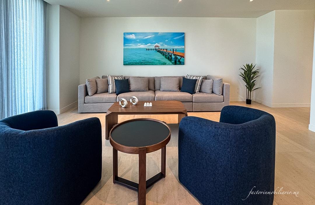 Departamento SLS Harbour Beach Puerto Cancún de 4 Recámaras Amueblado en Renta