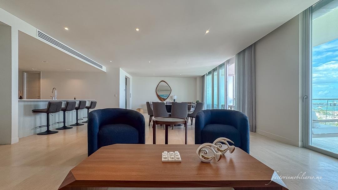 Departamento SLS Harbour Beach Puerto Cancún de 4 Recámaras Amueblado en Renta