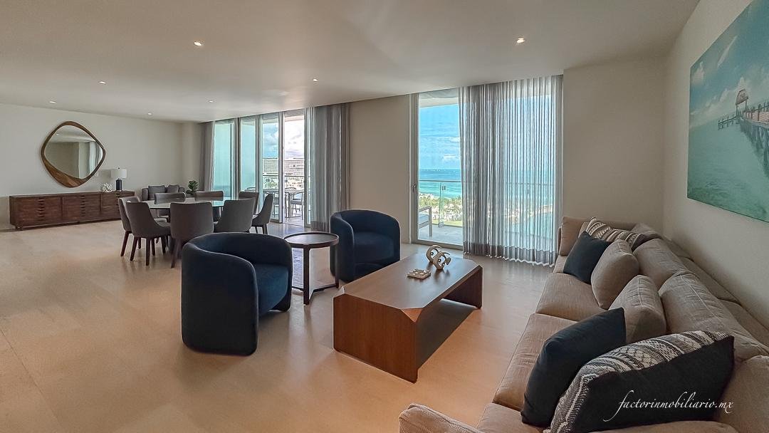 Departamento SLS Harbour Beach Puerto Cancún de 4 Recámaras Amueblado en Renta